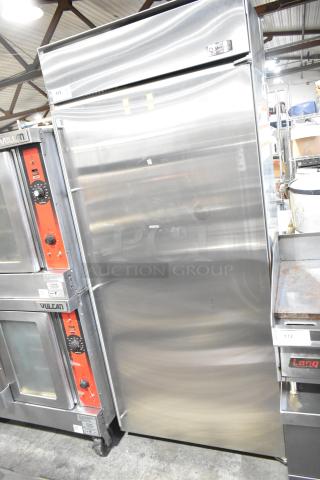 General Electric GE Monogram stainless steel reach-in cooler, single door, 115 volts, 1 phase, excellent condition.