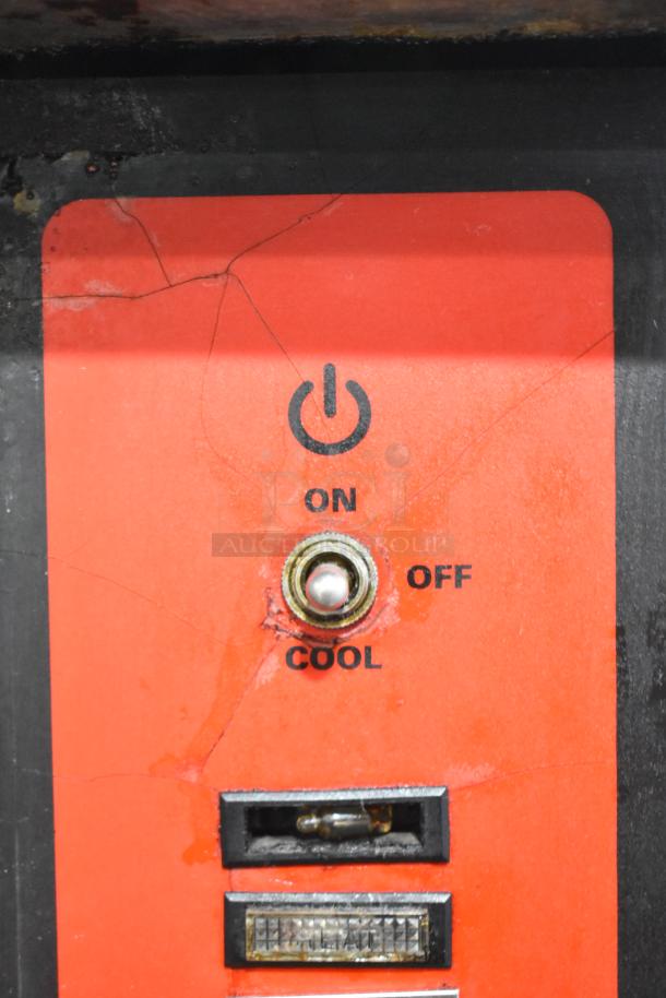 Close-up of Vulcan VC4GD-11D350K convection oven control panel, showing power switch and indicator light.