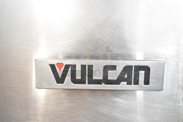 Vulcan stainless steel 2-deck steam cabinet, commercial floor style, logo plate visible, high-quality finish.