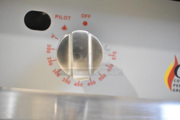 BRAND NEW Cooking Performance Group gas griddle control, showing thermostatic temperature dial and company logo.