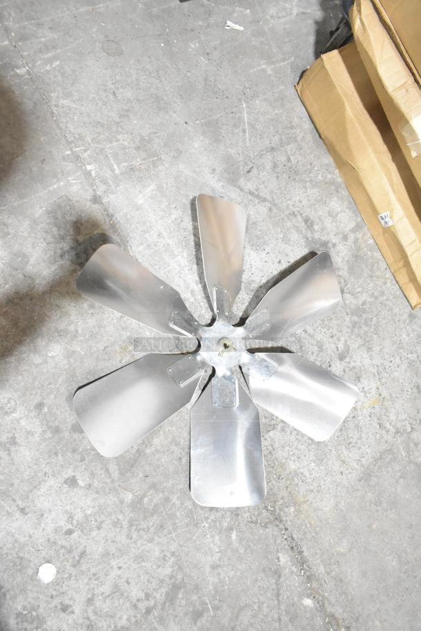 Brand new InterLink 22900301S fan blade, metal, six blades, pristine condition. Includes five units per bid.