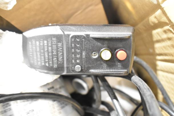 BRAND NEW Flowclear 330 gal. Filter Pump, model 302001003726, in original packaging with safety labels and controls visible.