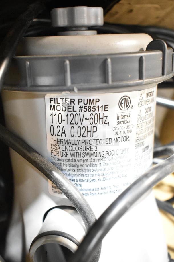 BRAND NEW Flowclear 330 gal. Filter Pump, model #58511E, 110-120V, 0.2A, 0.02 HP, thermally protected motor, for pools.