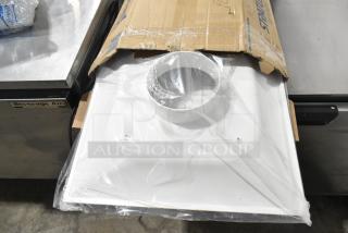 BRAND NEW Plasticade STR-PQ-8W Stratus Plaque Diffuser with 8" Neck, in packaging, slight box damage, pristine condition.