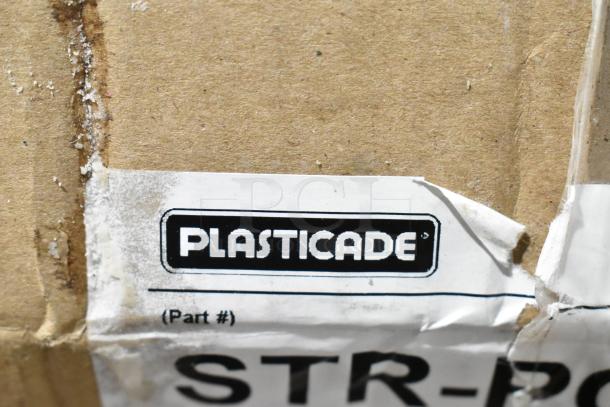 BRAND NEW Plasticade STR-PQ-8W American Louver Stratus Plaque Diffuser with 8" neck in box, part label visible.