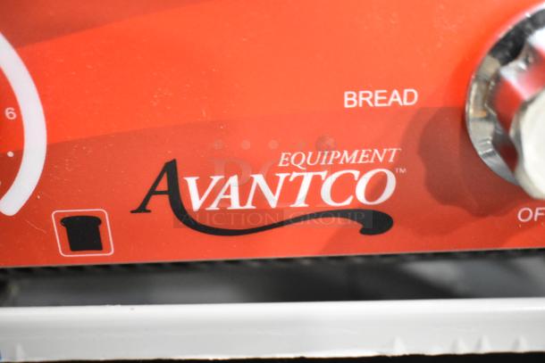 Avantco 184T140 stainless steel conveyor toaster control panel, model and brand logo visible.