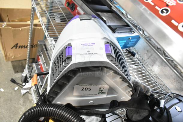 BRAND NEW ProTeam 1076770 GoFit 6 PH Backpack Vacuum, 120V, 1 Phase, scratch and dent model, visible Emerson label.