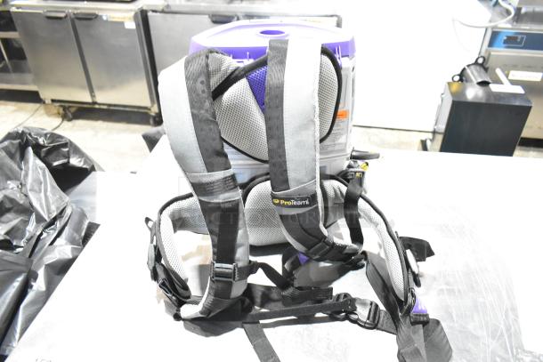 BRAND NEW ProTeam 1076770 GoFit 6 PH Backpack Vacuum, 120 Volts, 1 Phase, shows minor scratches.