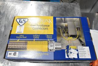 BRAND NEW SCRATCH AND DENT T&S HG-4D-48K Safe-T-Link 48" Yellow Gas Hose, 3/4" NPT, FreeSpin Fitting, Installation Kit.