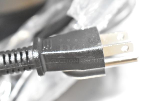 Close-up of a power plug for the Galaxy 177RWGB90 electric rice warmer, 120 volts, 1 phase, 2024 model.