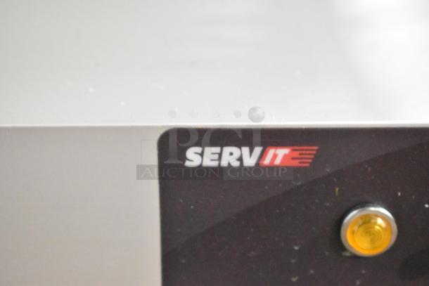 Brand new ServIt 60" double strip warmer, model 423SW60TLHDBLA, with lighted design and dual toggle controls, 120V.