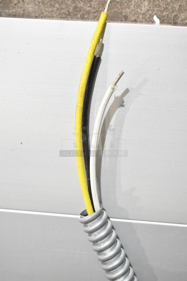 Brand new ServIt 423SW60TLHDBLA 60" lighted double strip warmer, dual toggle controls, visible wiring detail.