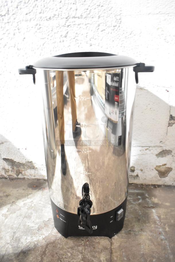 Brand new Galaxy 100 Cup stainless steel coffee urn, single wall, 120V, 1,500W. Scratch and dent condition.