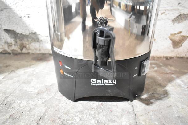 Galaxy 100 Cup Stainless Steel Coffee Urn, single wall, 120V, 1,500W, brand new scratch and dent, heating and keep warm indicator.
