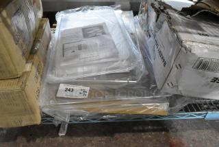 Seven brand new items including 176BDC3 3 Tray, packaged in boxes. Auction label shows lot number 243.