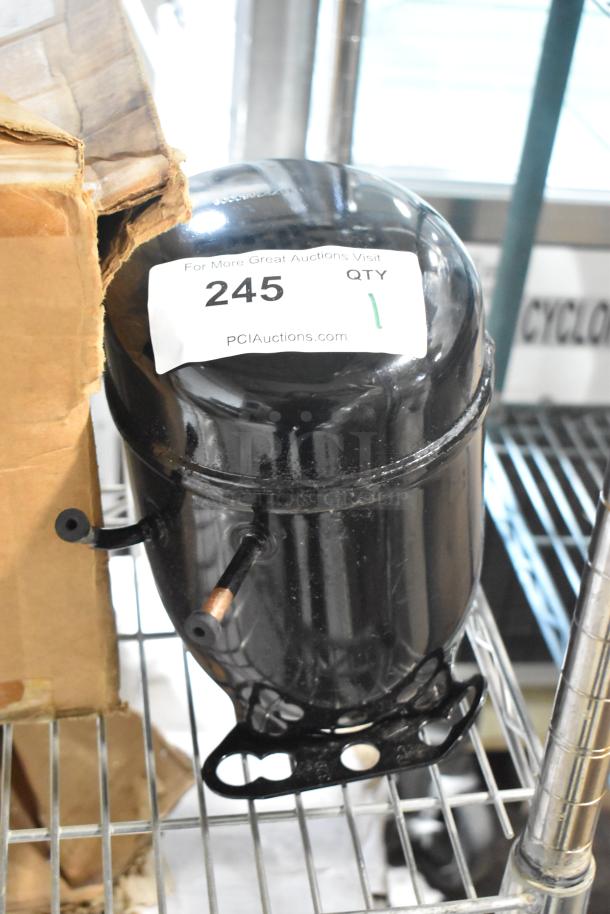 Brand new Cubigel NPY12LR motor, 115-127 volts, 1 phase, in original packaging with auction label.