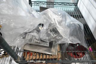 4 brand new, scratch and dent items: AyrKing 12" brush cover, 378PSMM0836 fan motor, Carnival King cam assembly, Garde can opener base.