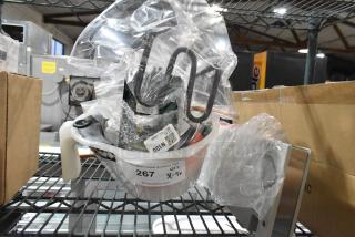 New assorted kitchen appliance parts in packaging, lot of 9, includes LED lid, condensate loop, power boards, and more.