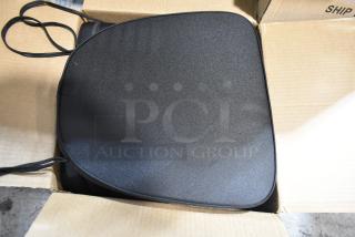 Brand new Lancaster Table & Seating black Chiavari chair cushion with ties, 2" thick, in a box.