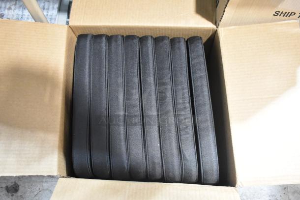 Box of new Lancaster Black Chiavari Chair Cushions, 2" thick, with ties. Some items scratch and dent.