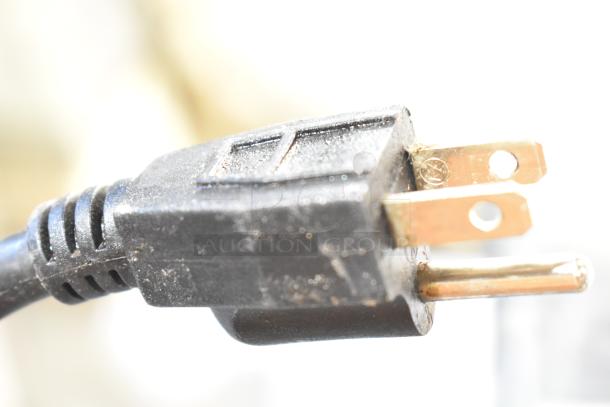 Close-up of a standard two-prong plug, likely belonging to the VitaMix VM0145 blender.
