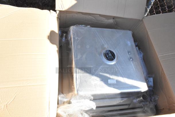 Boxed John Boos PB-SS-208 soak sink, 20"H, 8"D bowl, brand new with drain, wire shelves, and Metro poles.