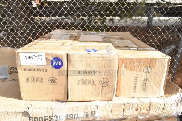 11 brand new scratch and dent items, including Speed Rail and dump sink, in original packaging with visible NSF labels.