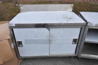 BRAND NEW Steelton 522EBT3048D 30"x48" work table, 18 gauge 430 stainless steel, undershelf, doors, scratch and dent.