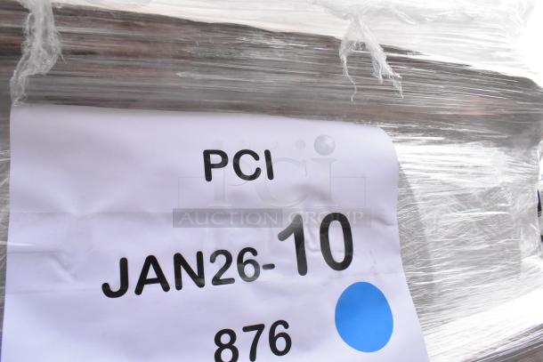 Pallet of brand new 1-gallon translucent HDPE milk jugs with handles. Minor scratches and dents. Labeled "PCI JAN26-10 876".