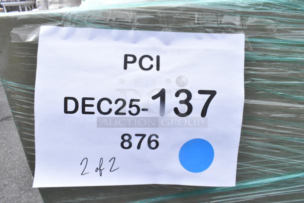 8 Martha Stewart Taytum Saddle Brown Faux Leather Swivel Office Chairs with oil-rubbed bronze finish. Scratch and dent condition. Tags indicate auction ID DEC25-137.
