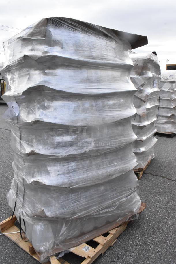 Pallet of 1 Gallon HDPE Milk Jugs, translucent, with handle, wrapped. Condition: Scratch and Dent, brand new.