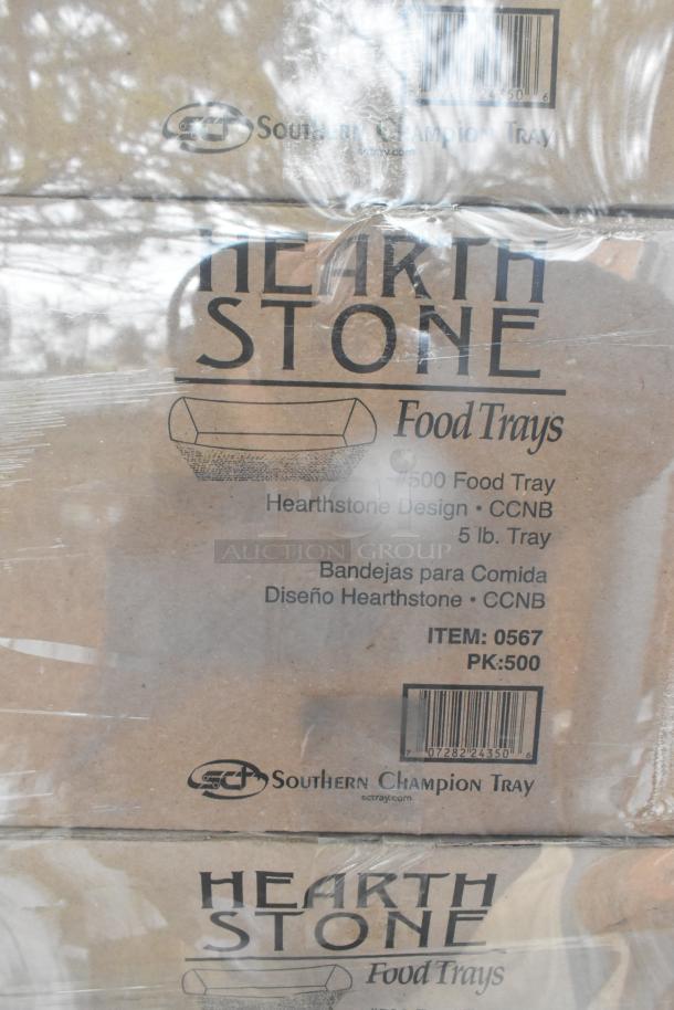 Box of 50 Hearth Stone food trays, model #500, by Southern Champion Tray. Scratch and dent, new condition.