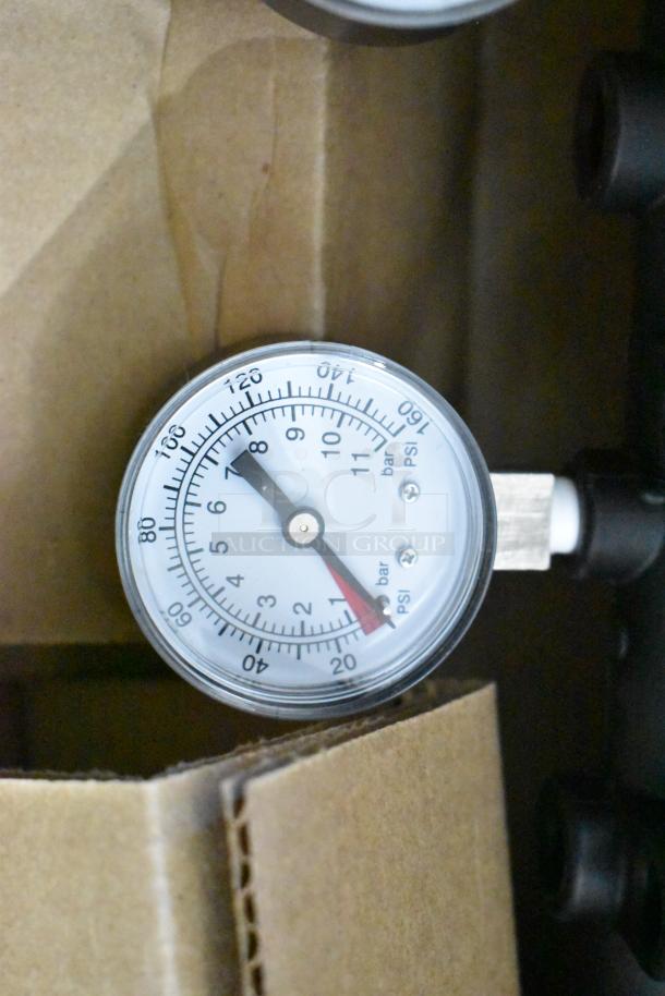 Everpure EV932773 Insurice Triple PF-7FC-S water filter assembly with gauge, new in packaging.