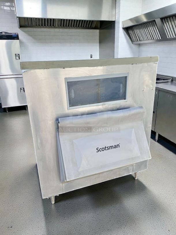 Immaculate Scotsman BH1100BB-A ice storage bin, NSF Certified, fully inspected, ready for use, visible Scotsman logo.