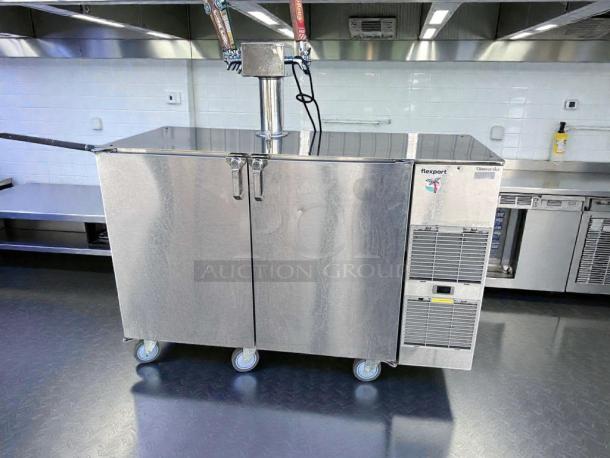 Stainless steel Flexport/Glacier Draft commercial draft beer keg cooler with multi-tap tower, tested and fully working.