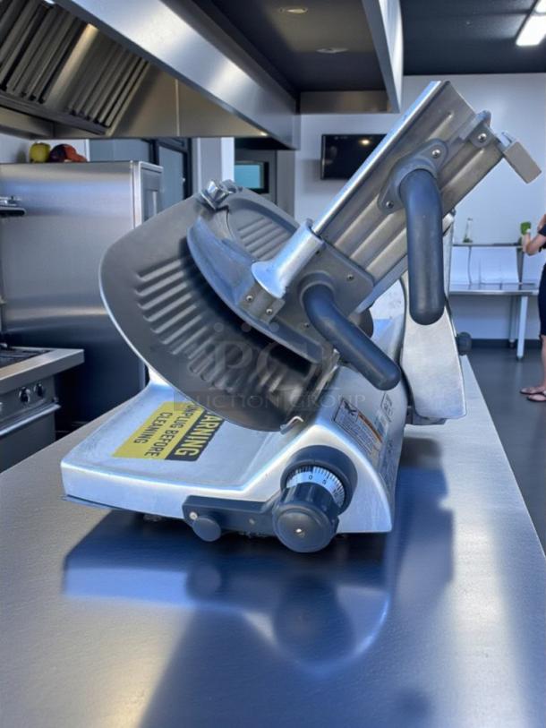 Hobart commercial meat slicer in high-grade condition, heavy-duty manual model, UL & NSF certified, fully tested and working.