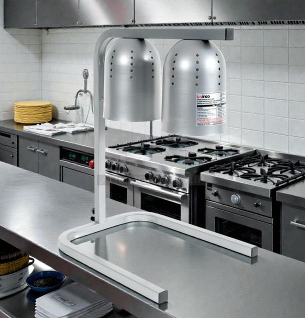 Brand new Winco EHL-2 dual heat lamp, stainless steel, UL & NSF listed, commercial food warming station. Original box.