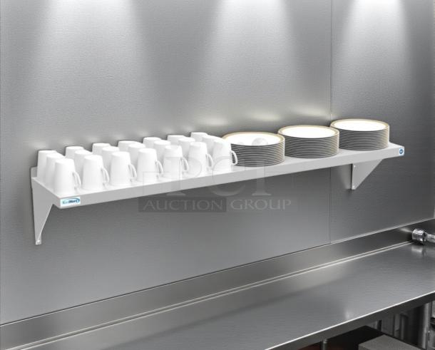 Brand new KoolMore WMSH-1260 stainless steel wall mount shelf, NSF certified, pristine condition, original packaging.