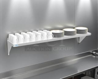 Brand new KoolMore WMSH-1260 stainless steel wall mount shelf, NSF certified, pristine condition, original packaging.