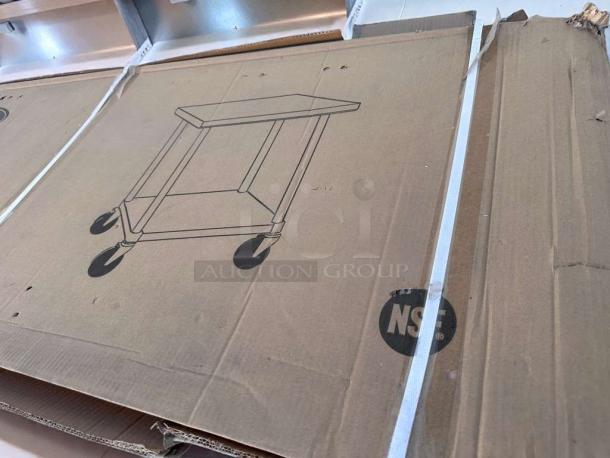 Brand new KoolMore CT2460-18C stainless steel work table in original box, 24"x60", NSF certified with casters.