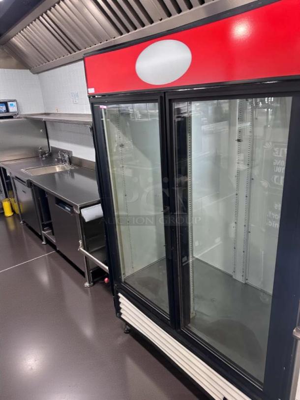 Premium condition True GDM-49 commercial glass door merchandiser refrigerator, 49 Cu. Ft., UL listed, fully tested.