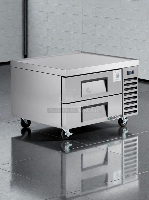 Pristine True TRCB-36 undercounter refrigerated drawer unit, stainless steel, made in USA, fully tested, model TRUE-L-REF-0307.