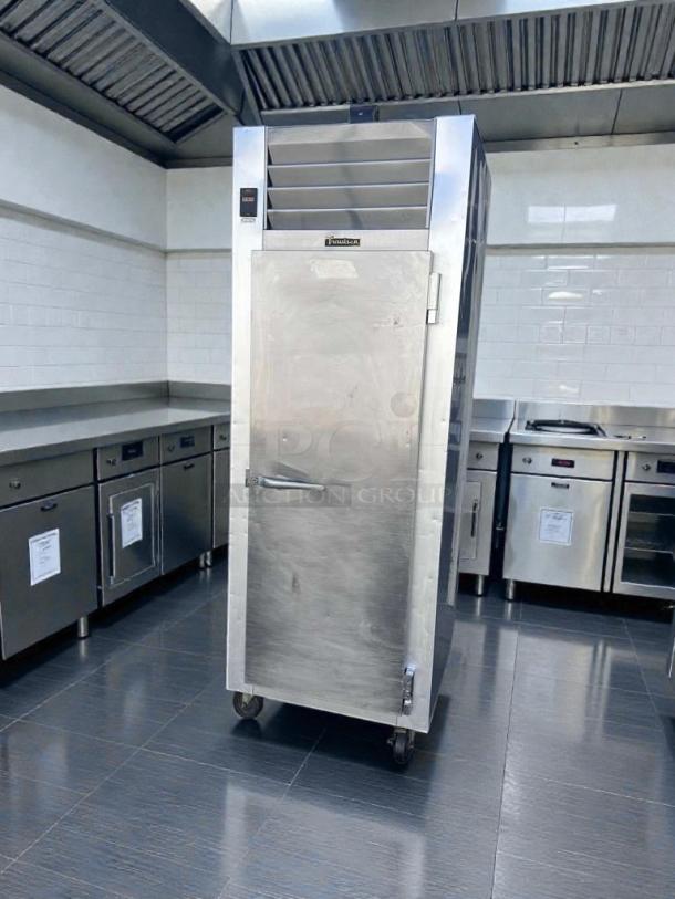 Traulsen G12010 commercial single-door reach-in freezer, outstanding condition, 115V, UL & NSF listed, stainless steel.