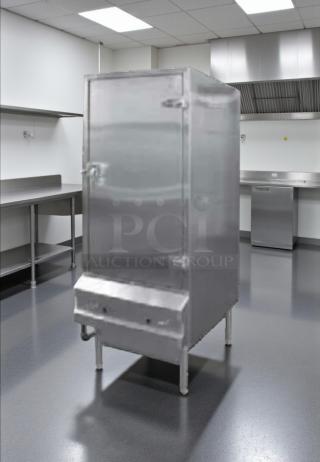 Premium condition stainless steel commercial smoker cabinet by Atlanta Culinary Equipment. Gas-powered, NSF certified, tested, operational.