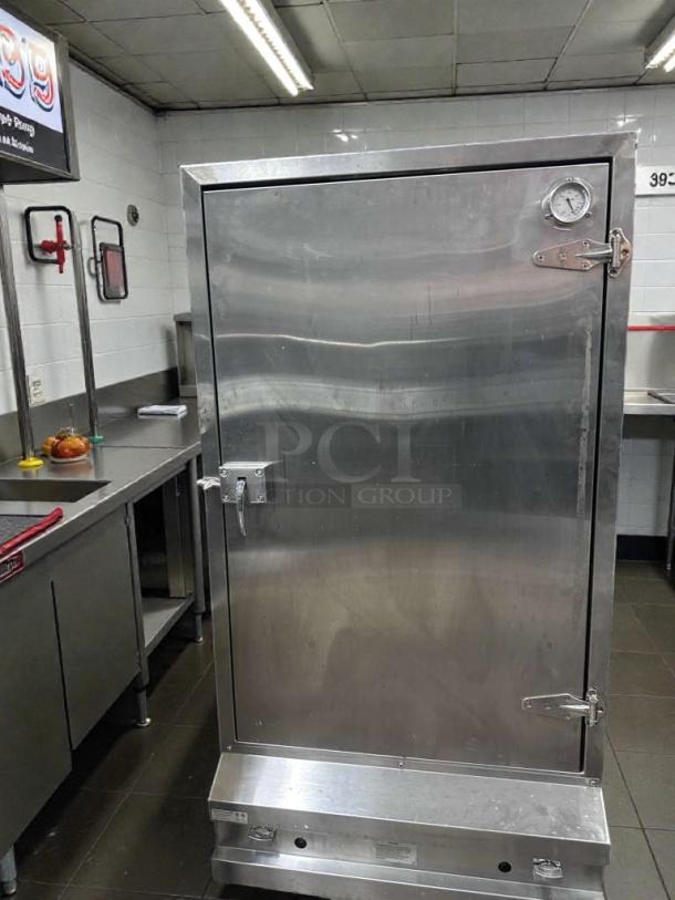 Atlanta Culinary Equipment stainless steel smoker cabinet, NSF certified, gas-powered, premium condition, fully tested, model ACE-L-SMK-0311.