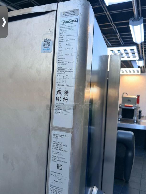 Rational iCombi Pro commercial combi oven, excellent condition, UL listed, fully tested and operational, with detailed labels.