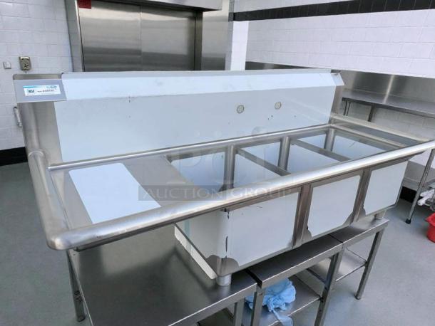 Brand new KoolMore SC121610-16L3 stainless steel prep table, NSF certified, never used, featuring cold food well compartments.