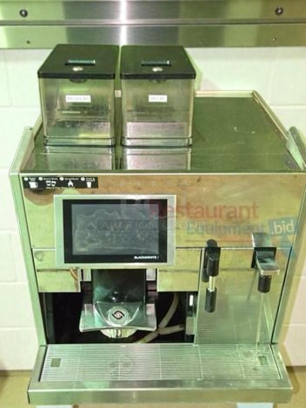 Thermoplan Black & White 3 commercial espresso machine, dual hopper, stainless steel, touchscreen, fully tested, operational.