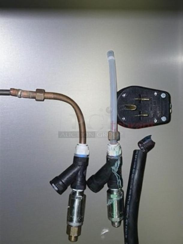 Thermoplan Black & White 3 espresso machine connections; features dual hopper setup. Fully tested and operational condition.