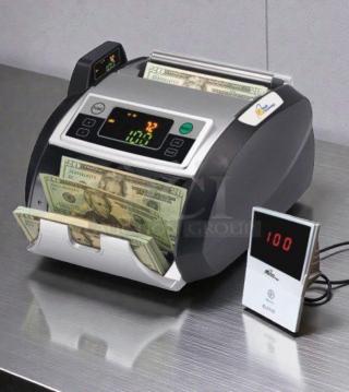 Royal Sovereign RBC-2100 bill counting machine with counterfeit detection and external display, superior condition.